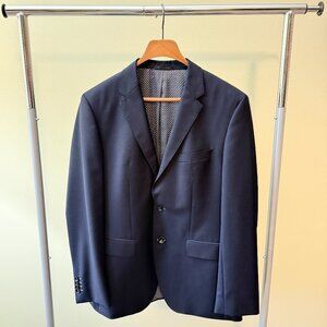 Hugo Boss Mens Blazer 38R Navy Check Suit Jacket